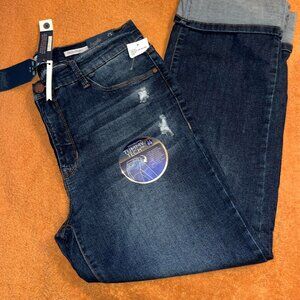 Angels Forever Young Women's Signature Straight Crop Jeans 14 w/ Tummy Tech NWT